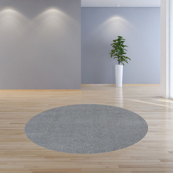 8' Round Polyester Area Rug - Gray