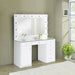 CoasterEssence Acena white high-gloss 7-drawer vanity set with built-in lighting