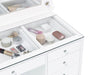 CoasterEssence Acena 7-drawer vanity set in white high gloss with integrated lighting