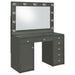 Acena 7-drawer vanity set with lighting in grey high gloss by CoasterEveryday