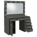 CoasterEveryday Acena grey high-gloss 7-drawer vanity set with integrated lighting