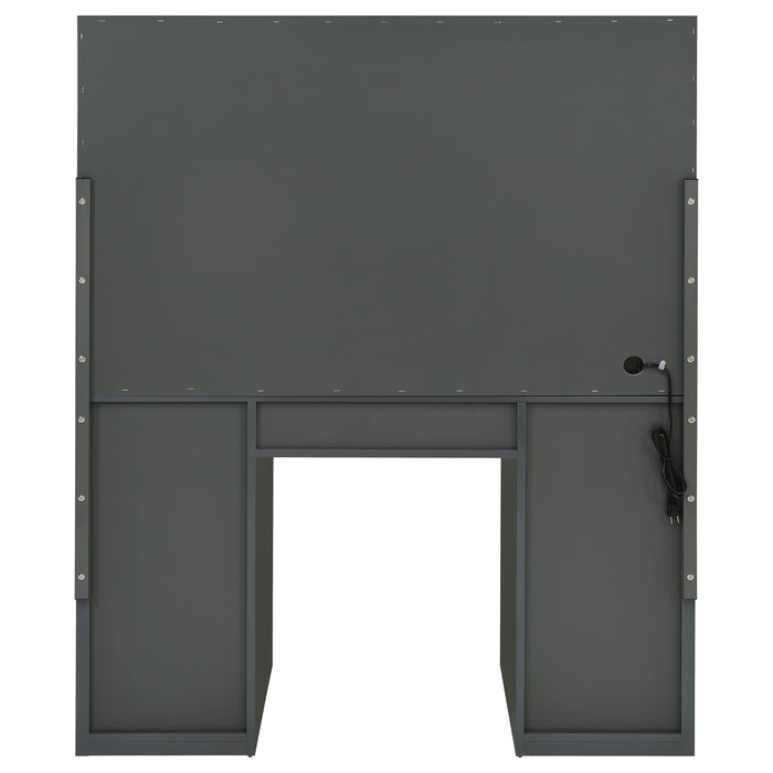 CoasterEveryday Acena grey high-gloss 7-drawer vanity set with built-in lighting