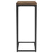 Sergio CoasterEveryday rustic tobacco engineered wood C-shaped side table beside a sofa