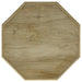 CoasterEveryday Torres octagonal solid mango wood side table in natural brown with a modern, geometric design for living room decor.