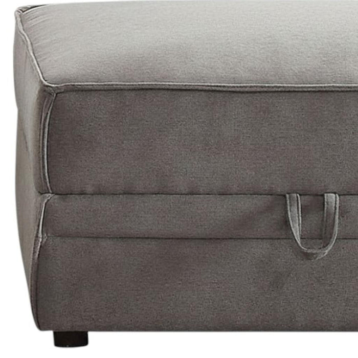 Velvet Storage Ottoman - Gray
