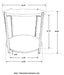 Noemie round marble top accent side table in white and gunmetal by CoasterEssence