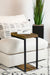 CoasterEveryday Beck rustic nutmeg engineered wood C-shaped sofa side table