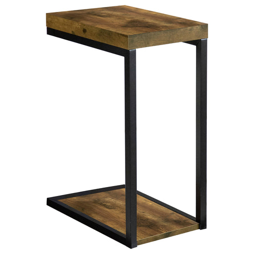 CoasterEveryday Beck rustic nutmeg engineered wood C-shaped sofa side table