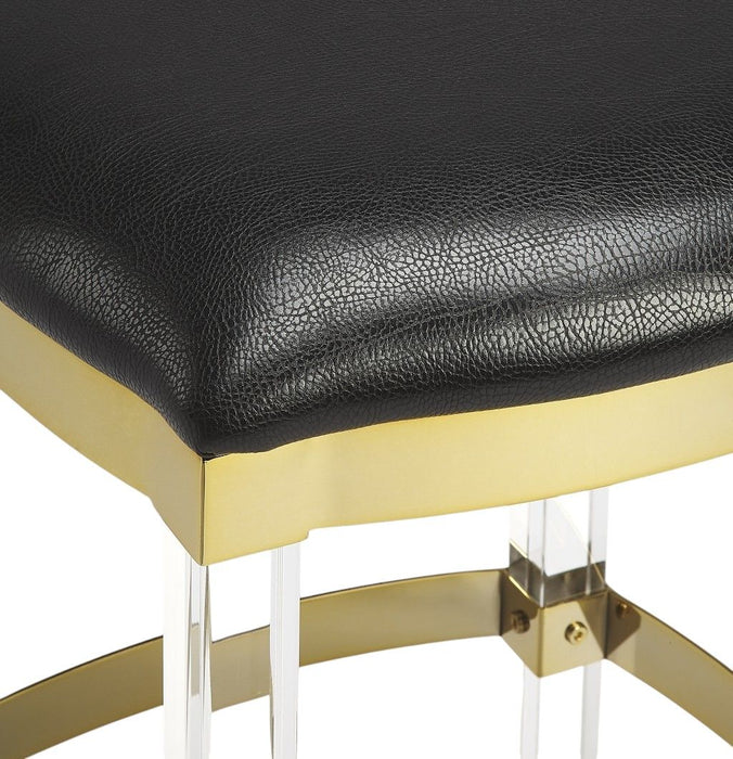 Acrylic Backless Counter Height Bar Chair - Brown / Clear
