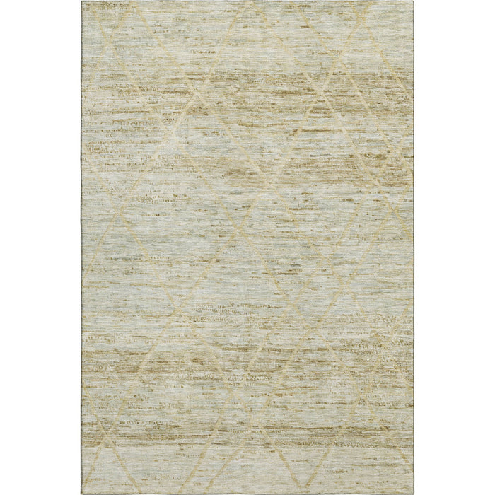 10' X 14' Abstract Geometric Washable Area Rug With UV Protection (696344) - Wheat / Beige / Gold