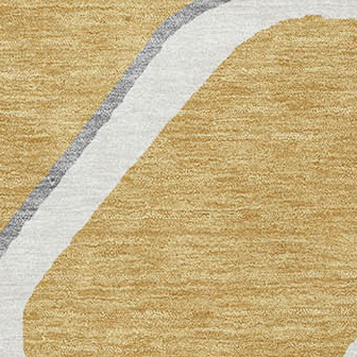 10' X 14' Geometric Washable Area Rug With UV Protection (681683) - Gold / Ivory / Gray