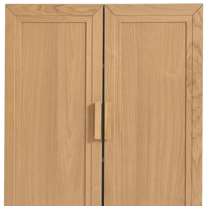 Corner Accent Wood Cabinet With Two Doors (Set of 2) - Natural
