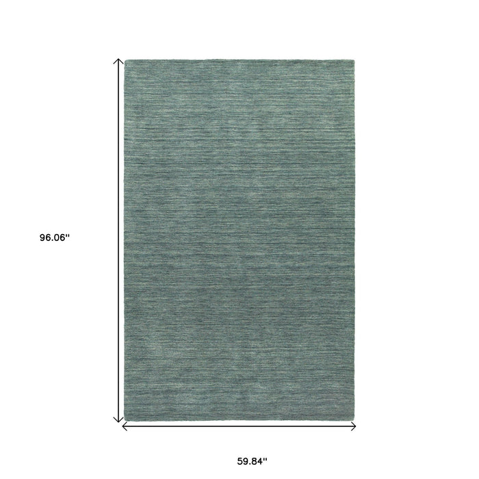 5' X 8' Wool Hand Tufted Area Rug - Light Blue
