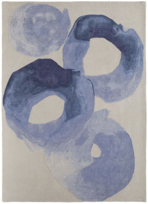 8' x 10' Abstract Hand Tufted Area Rug - Blue And Ivory