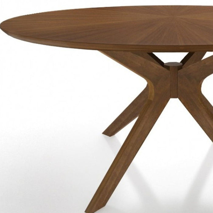 59" Rounded Pedestal Base Dining Table - Brown