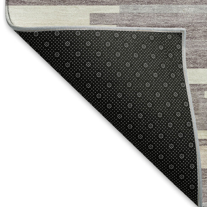 10' X 14' Striped Washable Area Rug With UV Protection (671066) - Lavender / Ivory