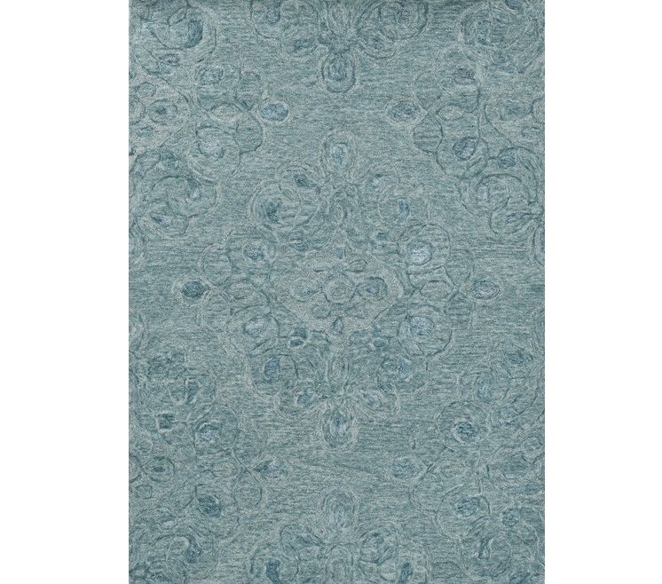 9' x 12' Hand Tufted Floral Indoor Area Rug - Seafoam Blue