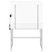 White CoasterEveryday Eliza vanity set with built-in lighting, mirror, and matching stool, featuring chrome accents.