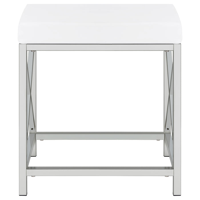 Eliza Vanity Set with Lighting & Stool White and Chrome