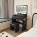 Modern Giga makeup vanity set with adjustable lighting, power outlet, and hair dryer holder, featuring a sleek mirror and storage.