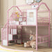 Giga metal loft bed with roof design, storage box, guardrails, and integrated ladder, showcasing a sturdy bedroom furniture piece.