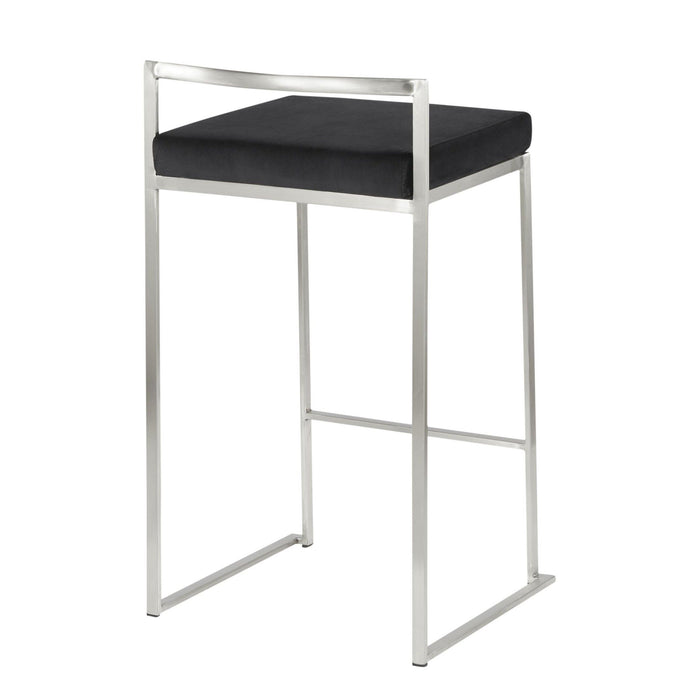 Fuji - Counter Stool Steel With Cushion - Stainless Steel