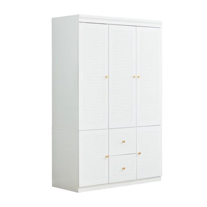 74" Five Door Two Drawer Combo Dresser - White