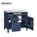 Blue Giga bathroom vanity with top sink, modern storage cabinet, 2 drawers and a tip-out drawer in a sleek design