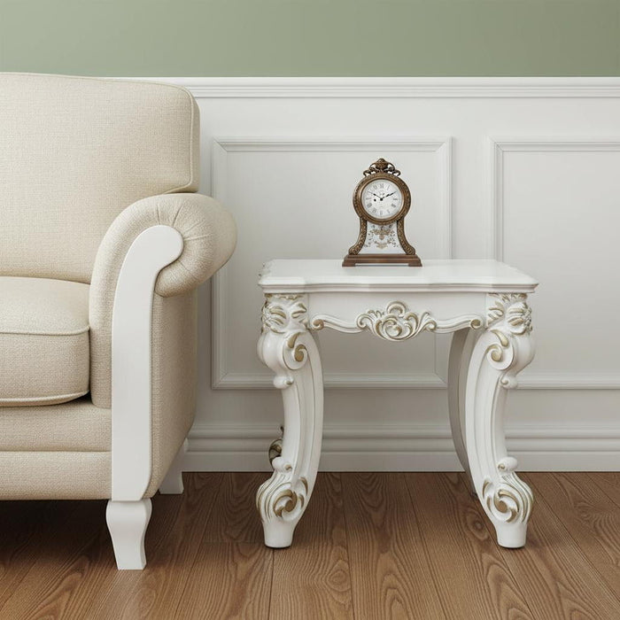 Manufactured Wood Square End Table - Antique Pearl