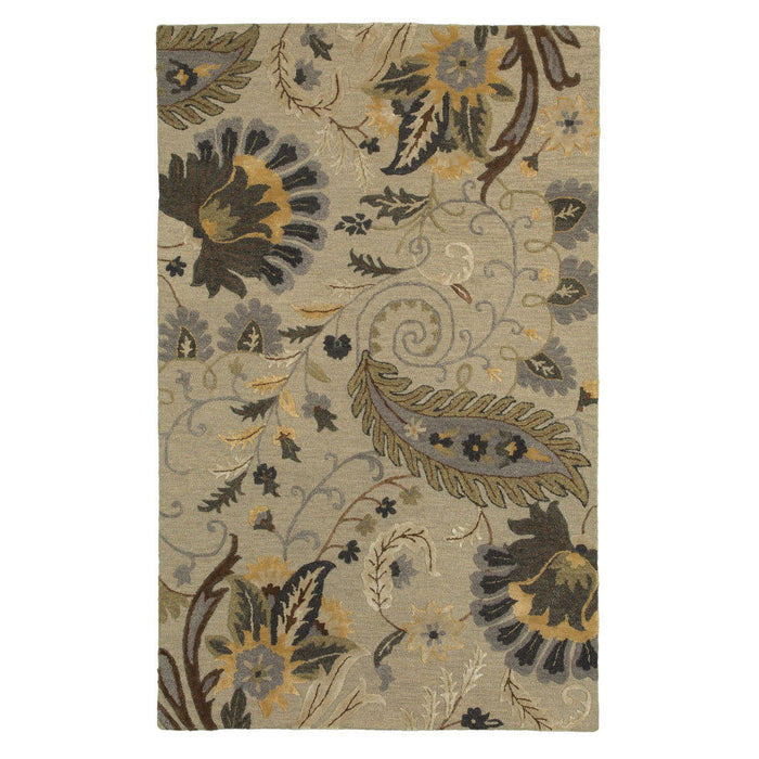 9' X 12' Wool Floral Hand Tufted Area Rug (712794) - Beige / White