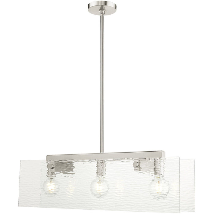 3-Light Dimmable Chandelier With Shades - Nickel