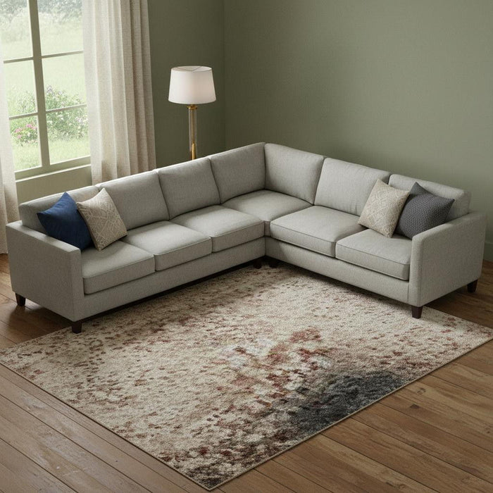 10' X 14' Animal Print Washable Area Rug With UV Protection (698980) - Rust / Charcoal