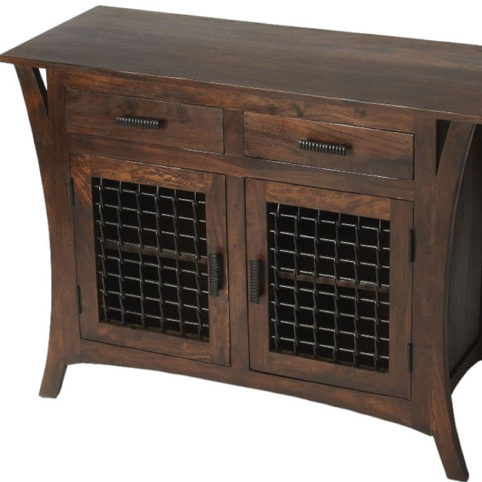 Solid Wood Frame Standard Accent Chest With Two Drawers - Dark Brown