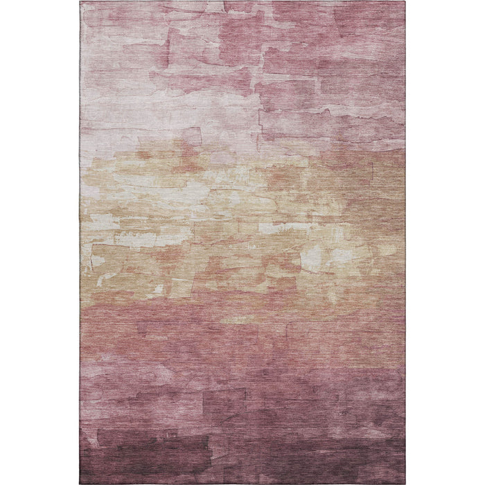 10' X 14' Striped Washable Area Rug With UV Protection (693882) - Mauve / Beige / Pink