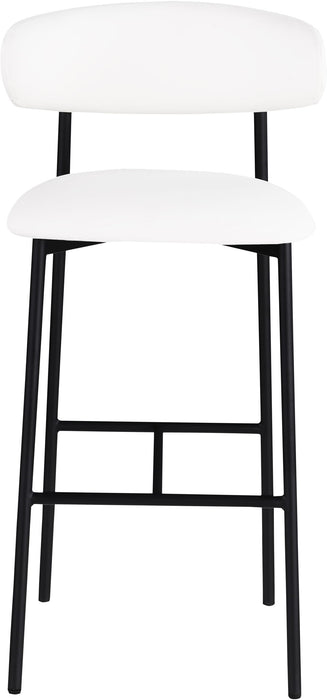 Lupita - Vegan Leather Upholstered Bar Stool With Matte Black Frame (Set of 2)