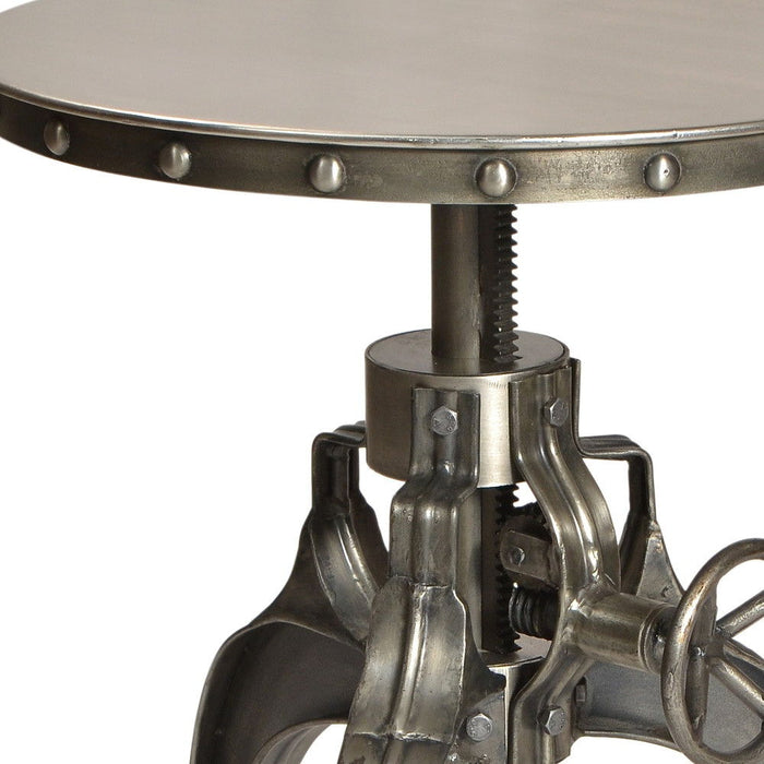 Metal And Iron Round End Table - Silver