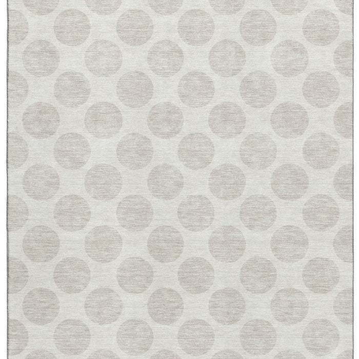 10' X 14' Polka Dot Washable Area Rug With UV Protection (677405) - Ivory / Beige