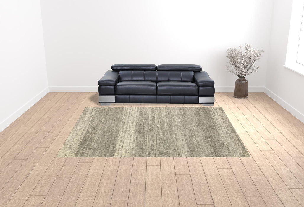 10' x 13' Abstract Power Loom Stain Resistant Area Rug - Gray Beige And Tan