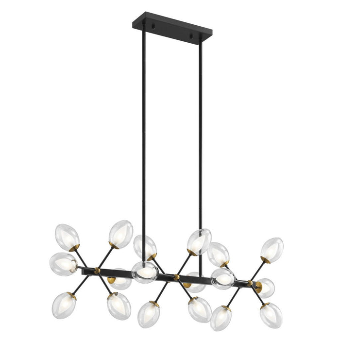 Sputnik Multi Light Transparent Metal Edison Bulb Dimmable Smart Enabled Chandelier With Shades - Black / Clear / Gold