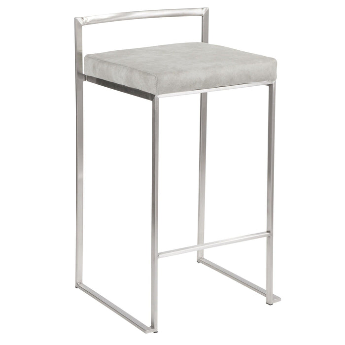Fuji - 26" Stackable Counter Stool - Brushed Stainless Steel