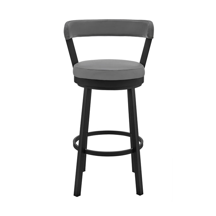30" Iron Swivel Bar Height Bar Chair - Gray And Black
