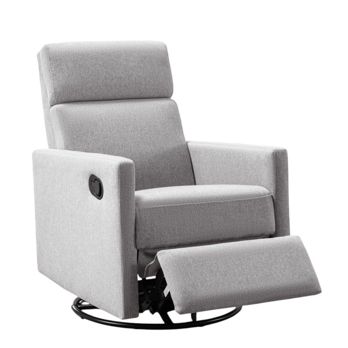 Tufted Gliding Swivel Manual Rocker Recliner - Gray