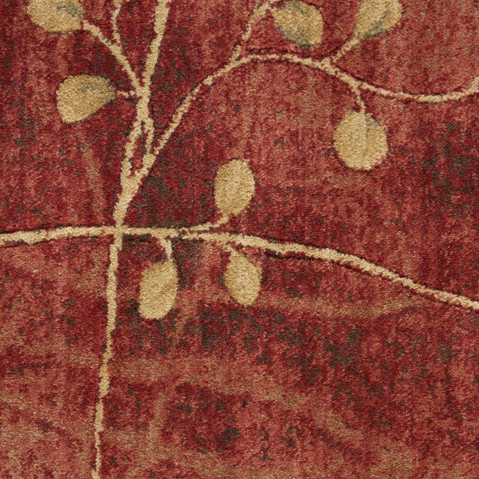 7' X 10' Floral Non Skid Area Rug (556100) - Red / Green