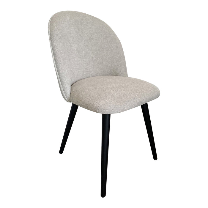 Upholstery Solid Wood Dining Side Chairs (Set of 2) - Light Gray / Black
