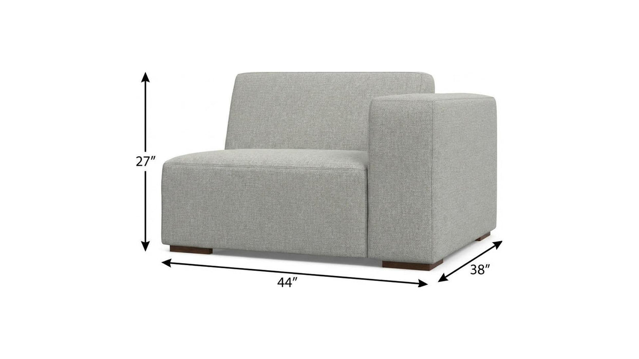Modern Modular Fabric Sofa With Brown Legs - Gray