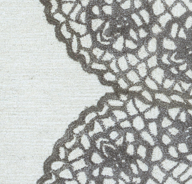 10' X 14' Wool Geometric Hand Tufted Area Rug (747295) - White / Ivory