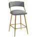Giga set of two counter height bar stools with powder-coated bases and footrests, featuring sleek, modern design.