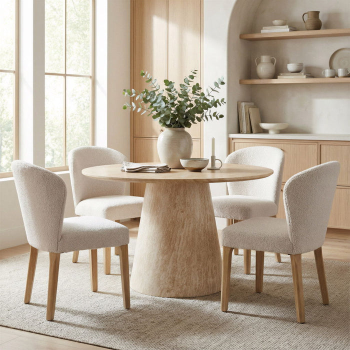 Fabric Dining Side Chairs (Set of 2) - Ivory / Natural