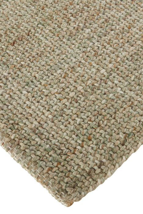9' x 12' Hand Woven Polyester Area Rug - Green