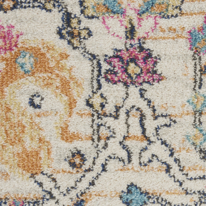 9' x 12' Floral Power Loom Area Rug - Cream